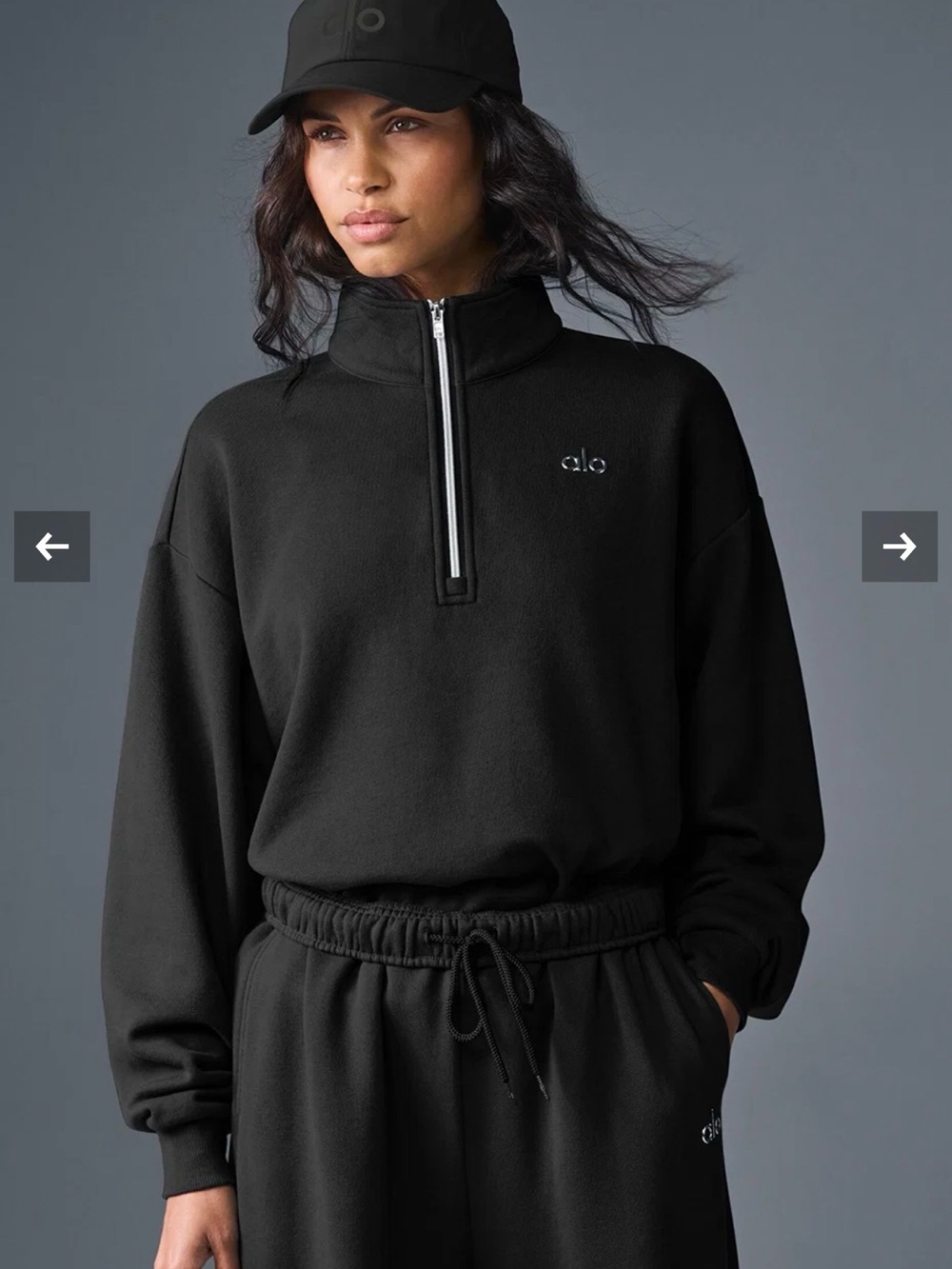 Alo Yoga Accolade 1/4 Zip Pullover – Black, XS
